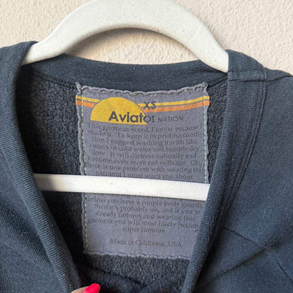 Aviator Nation Smiley Sweatshirt in Gray Size XS - Picture 4 of 8